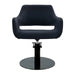 DSSE Madison Salon Chair Black With Black Round Base Front View