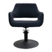 DSSE Madison Salon Chair Black With Matt Black Round Base Front View