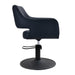 DSSE Madison Salon Chair Black With Matt Black Round Base Side View