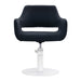 DSSE Madison Salon Chair Black With White Round Base Front View