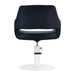 DSSE Madison Salon Chair Black With White Round Base Rear View