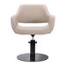 DSSE Madison Salon Chair Latte With Black Round Base Front View