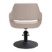 DSSE Madison Salon Chair Latte With Matt Black Round Base Rear View