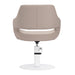 DSSE Madison Salon Chair Latte With White Round Base Rear View