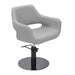 DSSE Madison Salon Chair Smoke With Black Round Base Front Side View