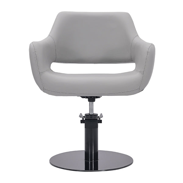 DSSE Madison Salon Chair Smoke With Black Round Base Front View