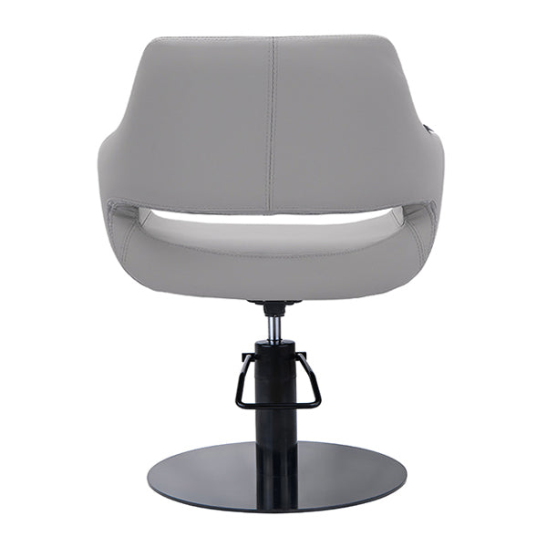 DSSE Madison Salon Chair Smoke With Black Round Base Rear View