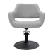DSSE Madison Salon Chair Smoke With Matt Black Round Base Front View