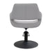 DSSE Madison Salon Chair Smoke With Matt Black Round Base Rear View