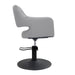 DSSE Madison Salon Chair Smoke With Matt Black Round Base Side View