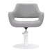 DSSE Madison Salon Chair Smoke With White Round Base Front View