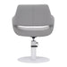 DSSE Madison Salon Chair Smoke With White Round Base Rear View