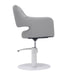 DSSE Madison Salon Chair Smoke With White Round Base Side View
