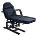 DSSE Mia Hydraulic Beauty Bed Black Foot Rest Extended Front Side View
