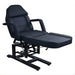 DSSE Mia Hydraulic Beauty Bed Black Leg Rest Elevated Front Side View