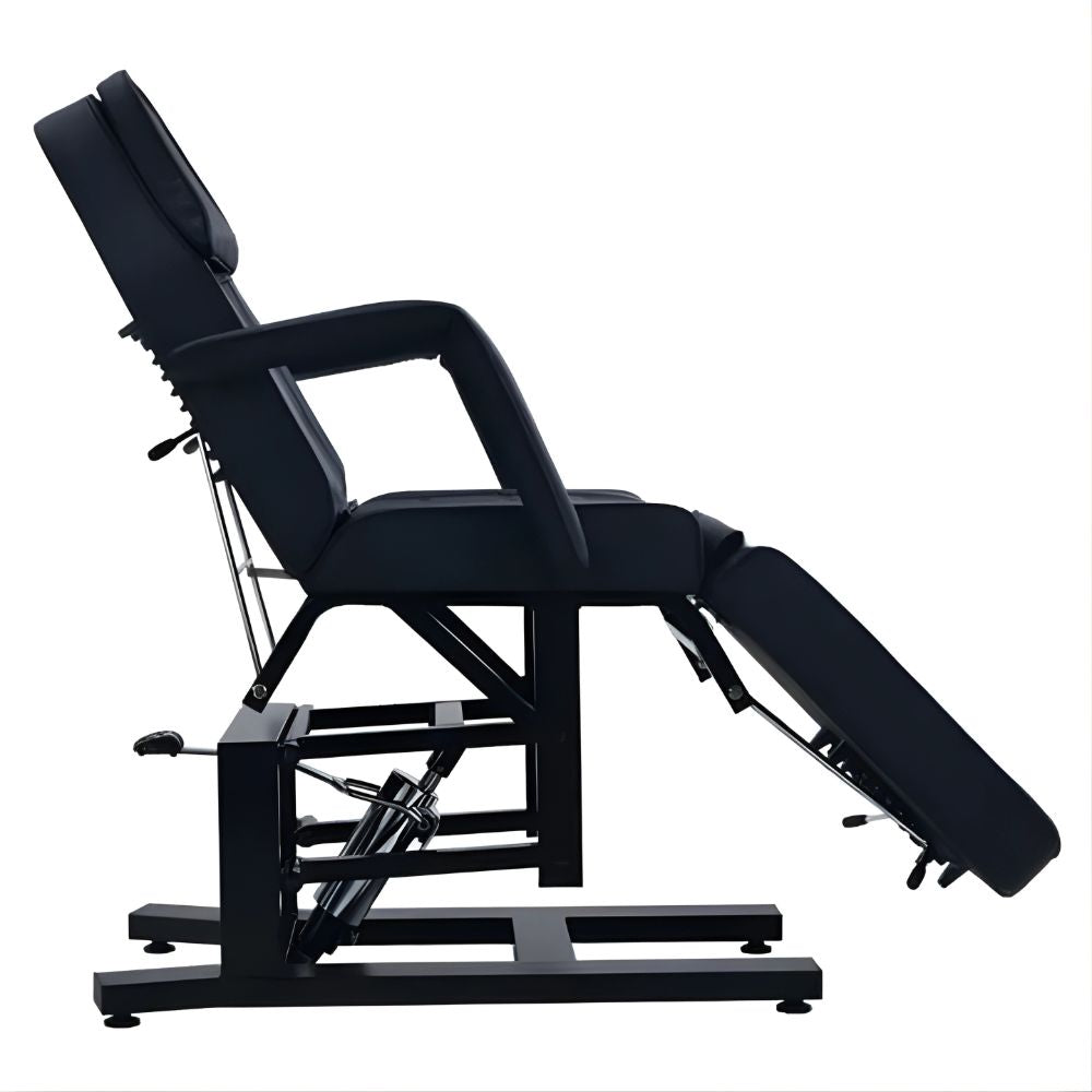 DSSE Mia Hydraulic Beauty Bed Black Reclined Side View