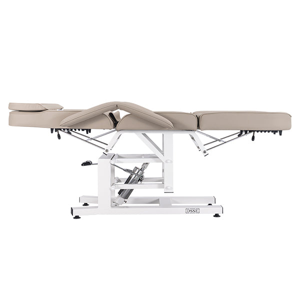 DSSE Mia Hydraulic Beauty Bed Latte Flat Position Side View