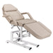 DSSE Mia Hydraulic Beauty Bed Latte Reclined Front Side View