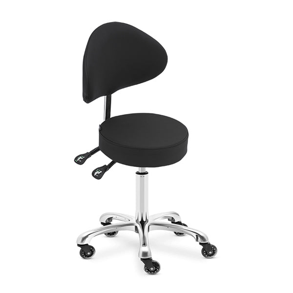 DSSE Mitra Round Medi With Tilt Stool Black Front Side View