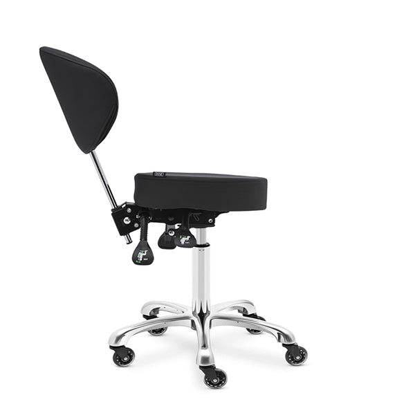 DSSE Mitra Round Medi With Tilt Stool Black Reclined Side View