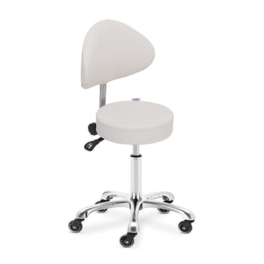 DSSE Mitra Round Medi With Tilt Stool White Front Side View
