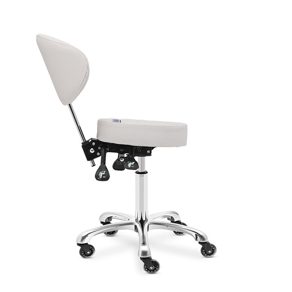 DSSE Mitra Round Medi With Tilt Stool White Reclined Side View