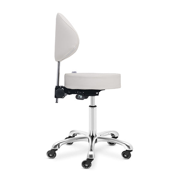 DSSE Mitra Round Medi With Tilt Stool White Side View