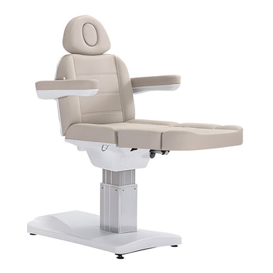 DSSE Octavia Treatment Bed Latte Leg Rest Elevated Front Side View