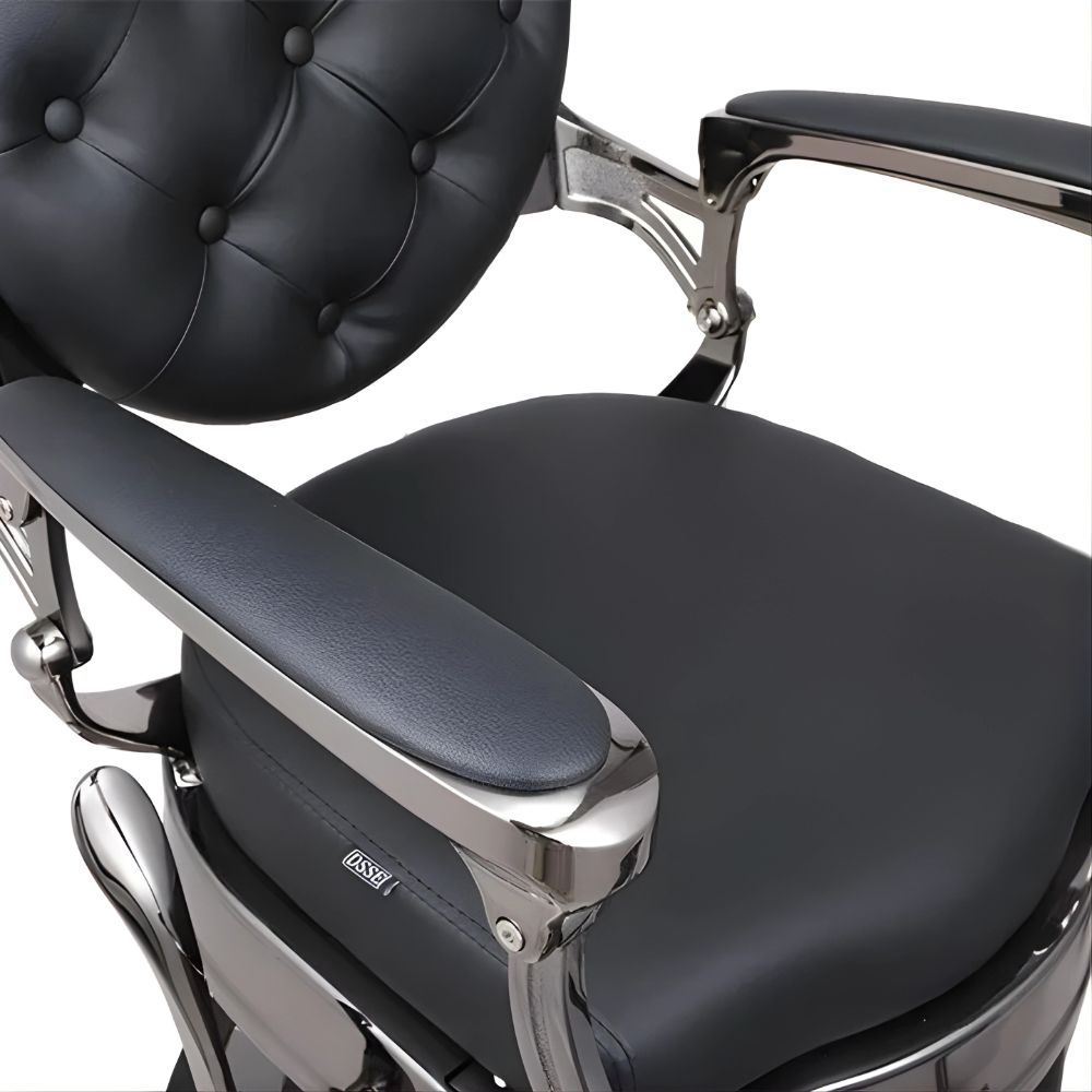 DSSE Onyx Barber Chair Black Padded Armrest