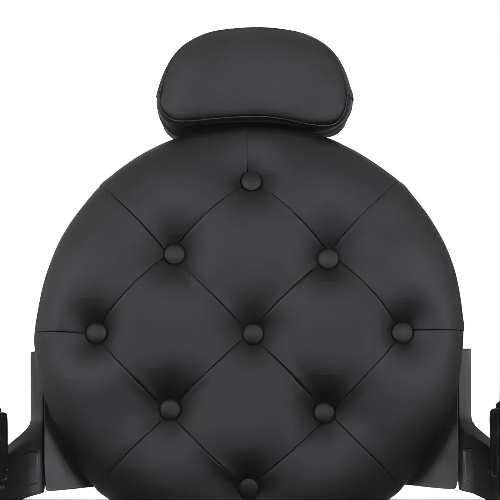DSSE Phantom Barber Chair Black Deep Button Tufted Backrest
