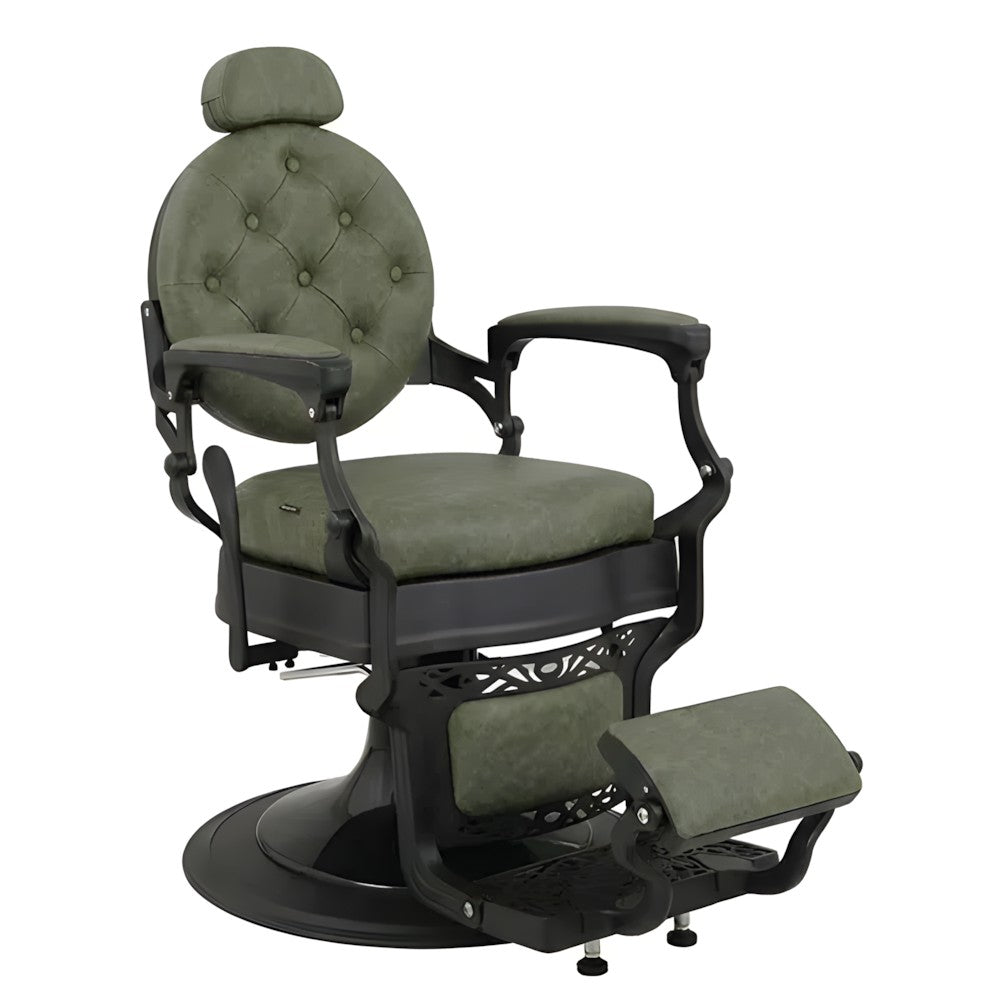 DSSE Phantom Barber Chair Olive Mist Front Side View