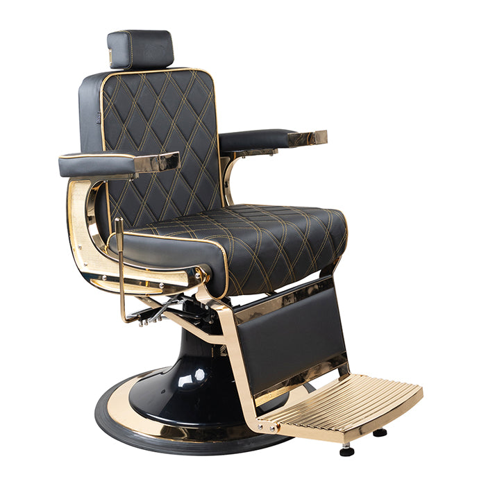 DSSE Regal Barber Chair Black Front Side View
