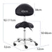 DSSE Saddle Medi S2 With Tilt Stool Black Dimensions Front View