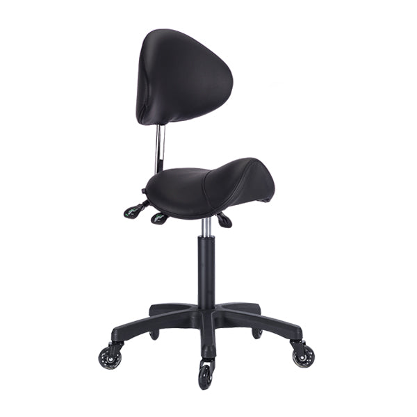 DSSE Saddle Medi S2 With Tilt Stool Black Front Side View
