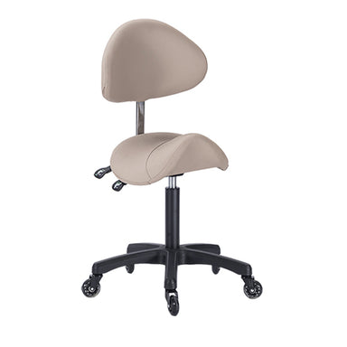 DSSE Saddle Medi S2 With Tilt Stool Latte Front Side View