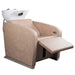 DSSE Soho Electric Recliner Wash Lounge Taupe Foot Rest Extended Front Side View