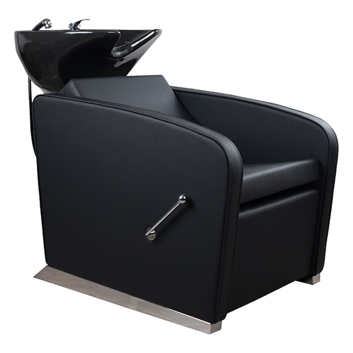 DSSE Soho Recliner Hairwash Lounge Black Front Side View