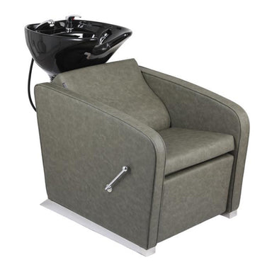 DSSE Soho Recliner Hairwash Lounge Olive Mist Front Side View