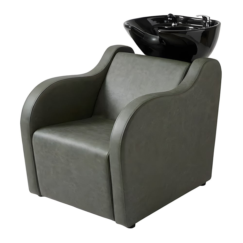 DSSE Sorrento Backwash Unit Olive Mist Black Basin Front Side View