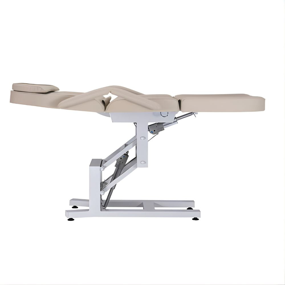 DSSE Tria Electric Beauty Bed Latte Raised Flat Position Side View