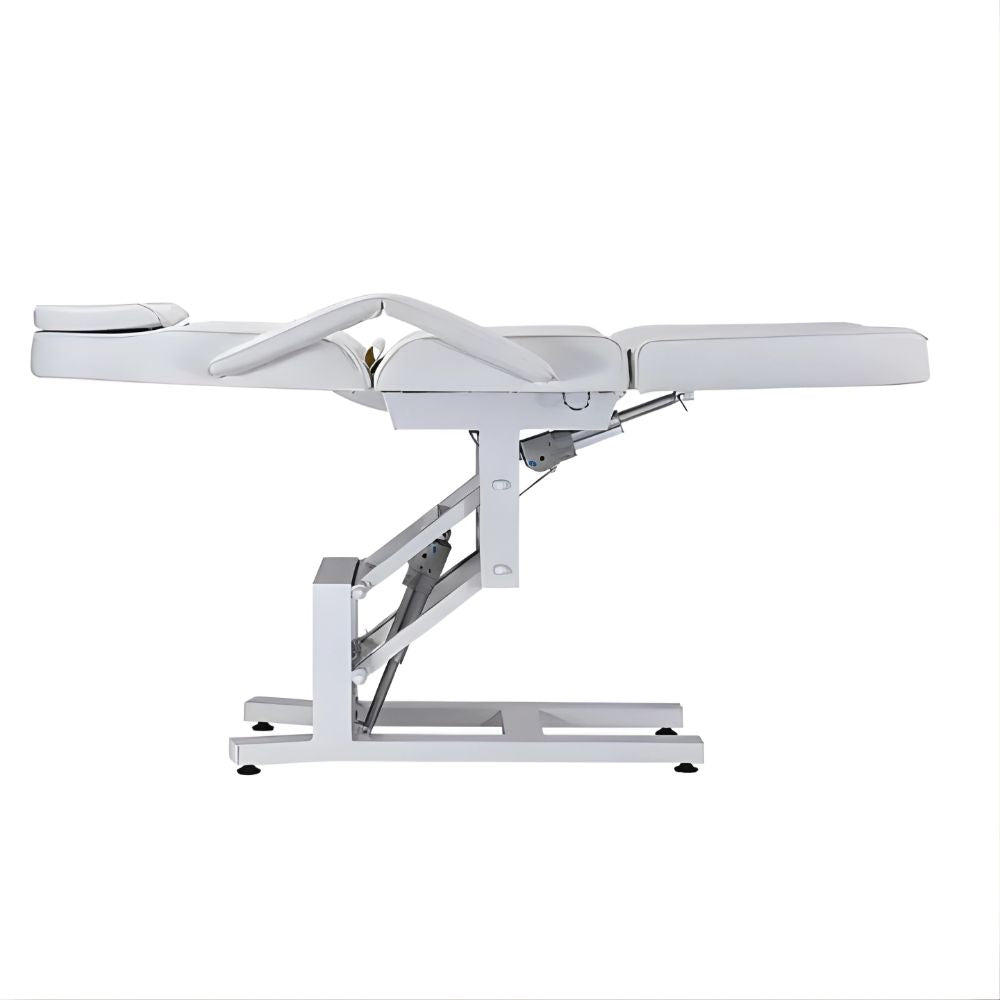 DSSE Tria Electric Beauty Bed White Raised Flat Position Side View