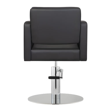 DSSE Zahra Salon Chair Black Round Chrome Base Rear View