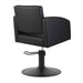 DSSE Zahra Salon Chair Black Round Matte Black Base Rear View