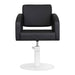 DSSE Zahra Salon Chair Black Round White Base Front View