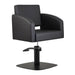 DSSE Zahra Salon Chair Black Square Matte Black Base Front Side View