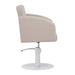 DSSE Zahra Salon Chair Latte Round White Base Side View