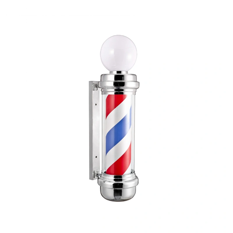 Karma #3 LED Barber Pole With Top Light Chrome