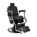 Karma Ascot Barber Chair Black Chrome Front Side View