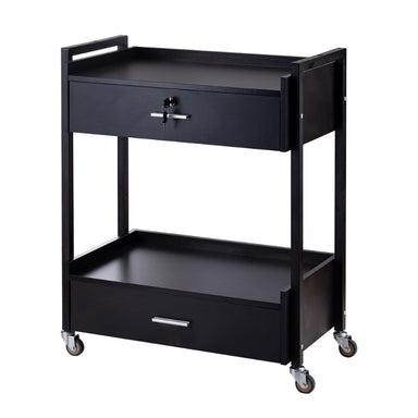 Karma Bakewell Beauty Trolley 2 Draw Black Front Side View
