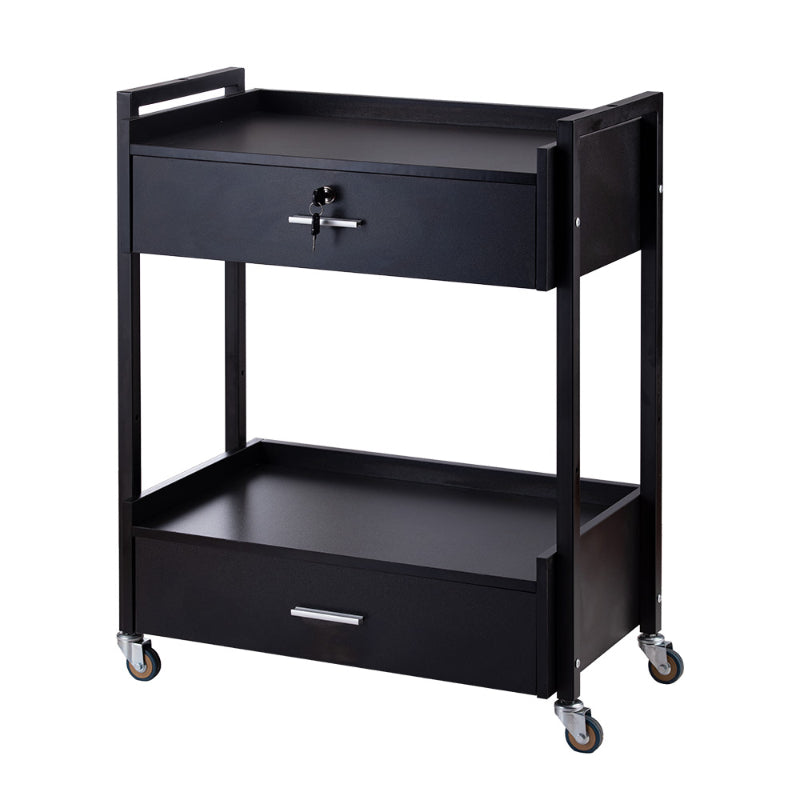 Karma Bakewell Beauty Trolley 2 Draw Black Front Side View